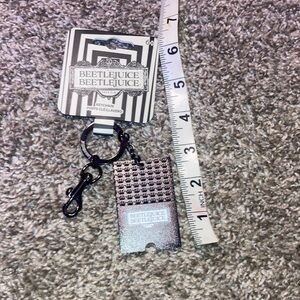 Beetlejuice Keychain Wallet - Black and Silver